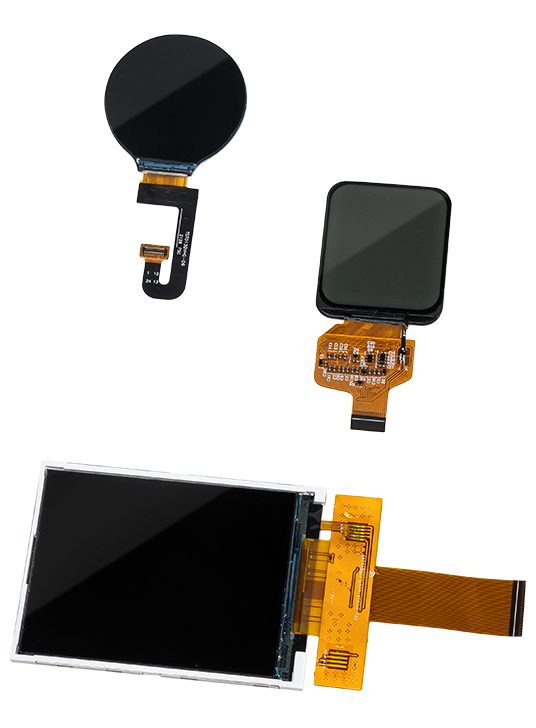 TFT-Displays, rund und rechteckig