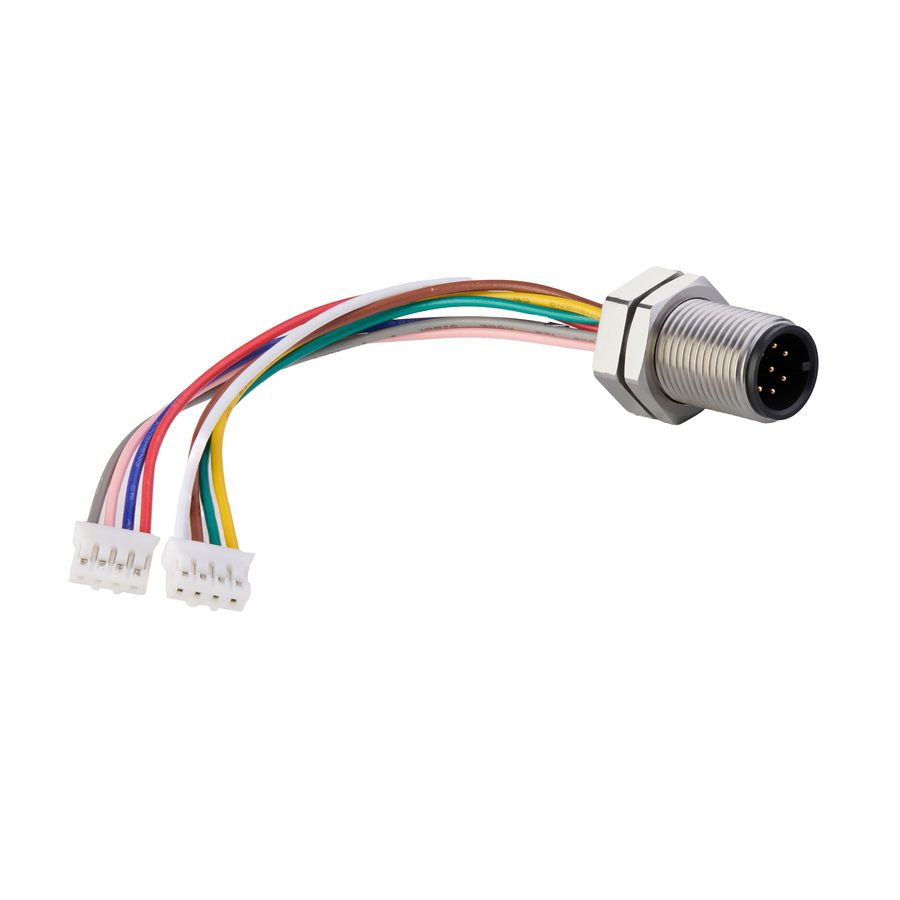 M12-Einbaustecker mit konfektionierten Litzen