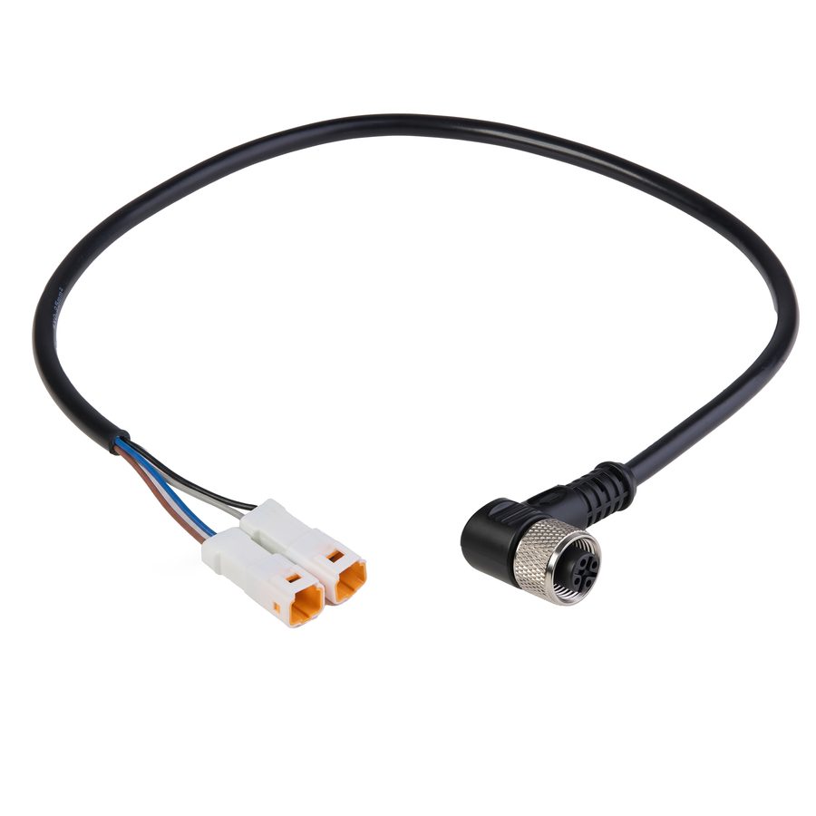 Konfektionierte M12-Leitung mit Winkelstecker