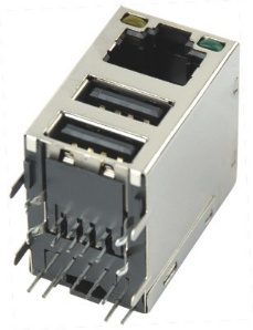 RJ45-Buchse kombiniert mit USB-Buchsen