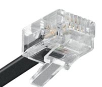 Modularstecker an einer Flachleitung